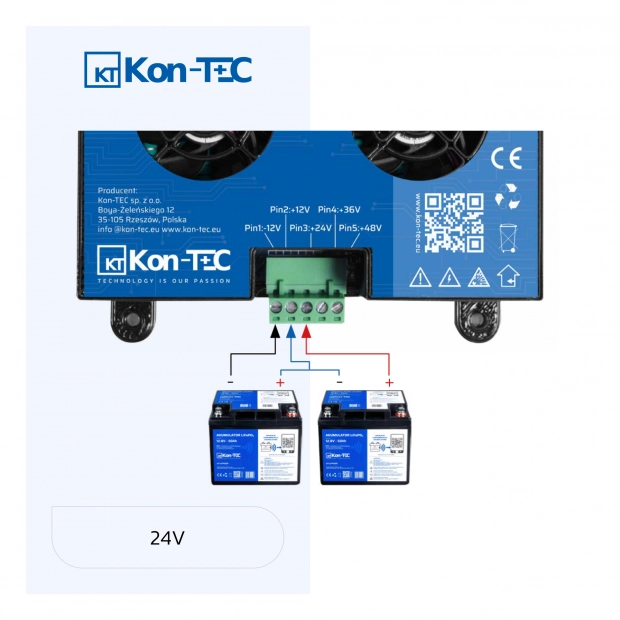Kon-TEC KT-04 Čtyř kanálový balancer KT-04 pro sestavy baterií 24V 36V 48V LiFePO4